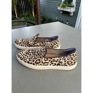 Rothys The Sneaker Leopard Spot Animal Print Slip On Shoes Size 10.5